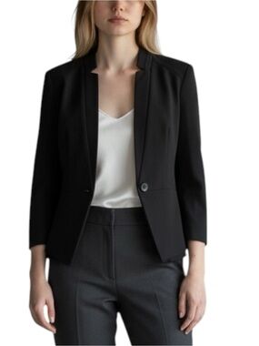 White House Black Market Black Peplum Jacket Blazer NWOT Size 12